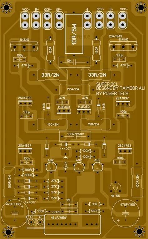 Transistor audio amplifier circuit diagram. PCB layout super OCL 500 Watt Power Amplifier Circuit diagram | Electronic Circuit Diagram and ...