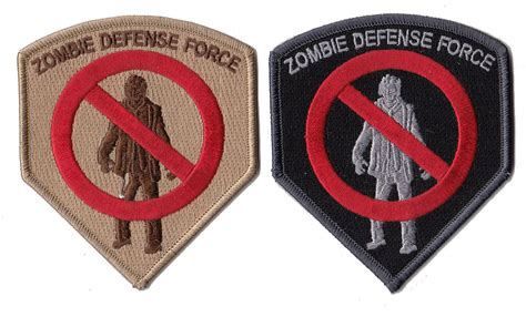Zombie Defense Force Morale Patch Various Colors Military Uniform