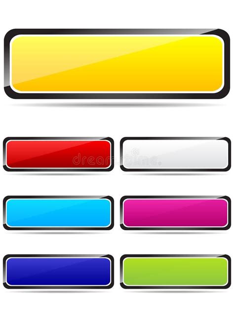 Colorful Rectangle Buttons Stock Vector Illustration Of Isolated