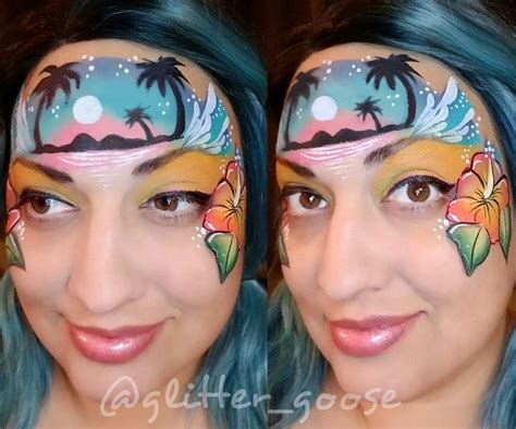 Tropical Sunset Face Painting