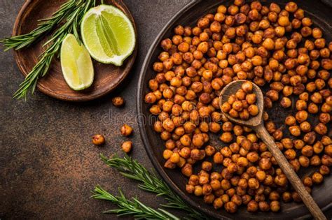 Roasted Chickpeas With Smoked Paprika Served With Lime And Rosemary