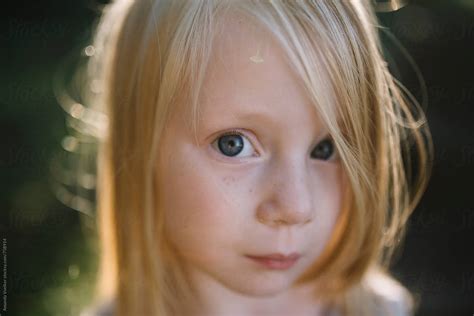 Innocent Close Up Portrait Of A Babe Girl With Blonde Hair By Stocksy Contributor Amanda