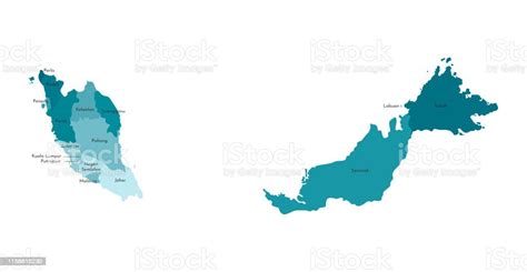 Vector Isolated Illustration Of Simplified Administrative Map Of