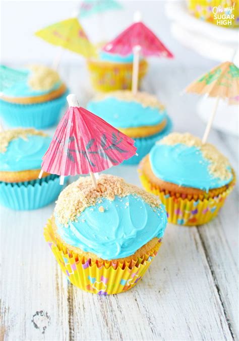 Wow Guests And Save Time With These Beach Birthday Cupcakes These