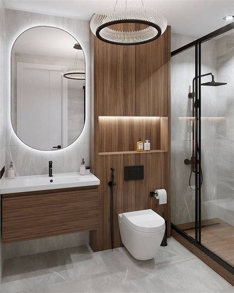 Дизайн интерьера ванной комнаты и санузла с душевой кабиной фото