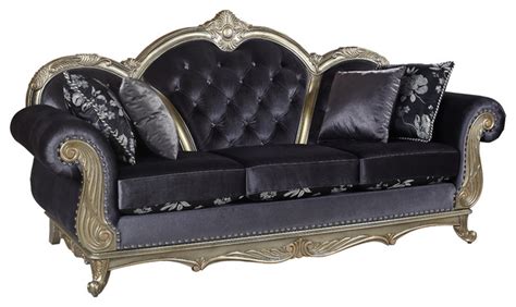 Black cushion cover turquoise stripes designers guild velvet giordano clearance. Roma Grey Velvet Sofa - Victorian - Sofas - by Meridian ...