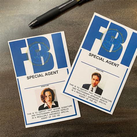 Printable X Files Mulder And Scully Fbi Badges Etsy