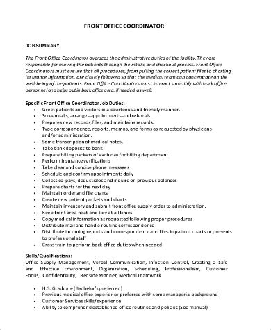 Free Sample Coordinator Job Description Templates In Pdf Ms Word