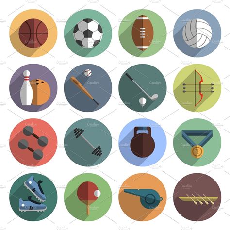 Outdoor Team Sport Icons Set Solid Icons Creative Market