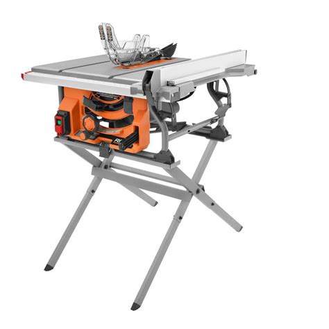 Ryobi 15 Amp 10 In Expanded Capacity Table Saw With Rolling Stand
