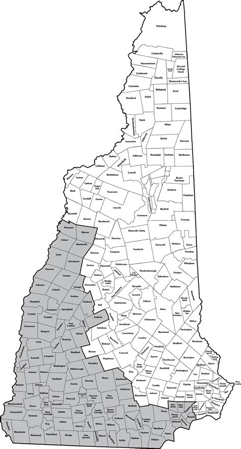 Map Of New Hampshire Cities And Towns Maping Resources