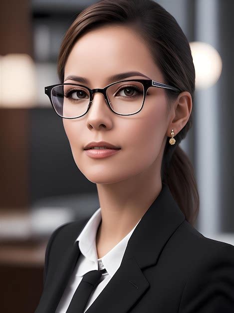 Premium Ai Image Portrait Of Professional Woman Wearing Glasses And Suit