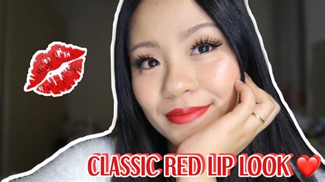 Classic Red Lip Look Makeup Tutorial Easy And Simple For Beginners