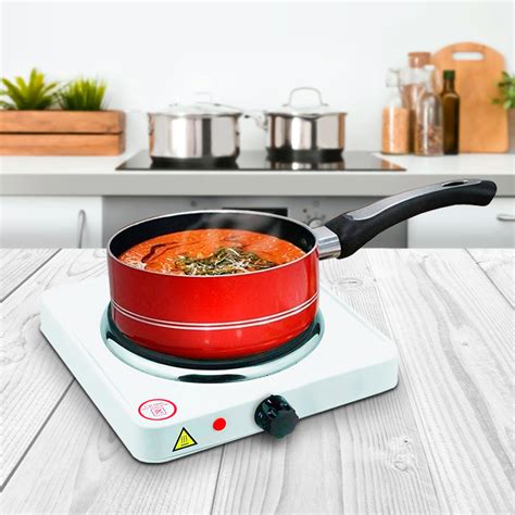 · parrilla, horno, sartén, cocina eléctrica, paellera, cocina al vapor, prepara fondue. Cocina eléctrica de un fuego portátil 1000w - Gemsupplies