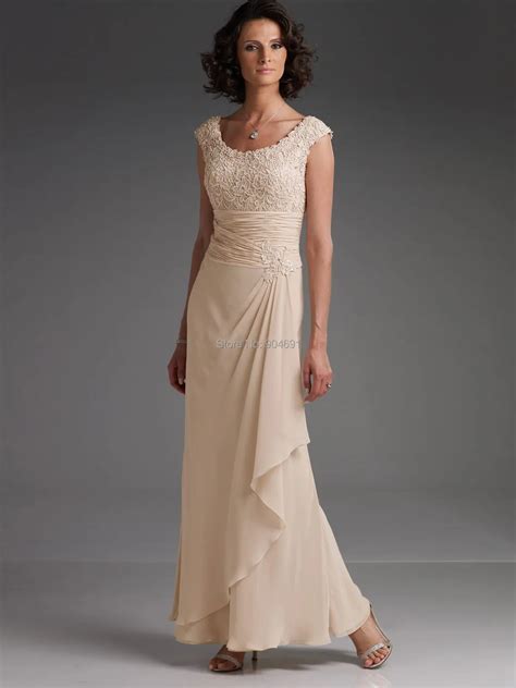 Sleeveless A Line Mother Of The Bride Dress Beige Champagne Chiffon