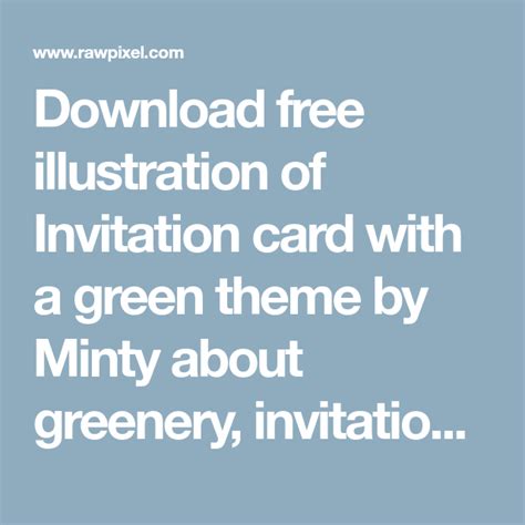 Download Free Illustration Of Invitation Card With A Green Theme By