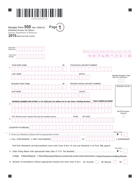 Georgia 500 Tax Form Fill Out And Sign Printable Pdf Template Signnow