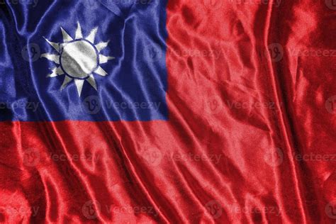 Taiwan Cloth Flag Satin Flag Waving Fabric Texture Of The Flag 7236731