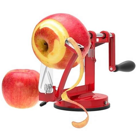 Red Stainless Steel Apple Peeler Core Slicer For Kitchen Food Grade
