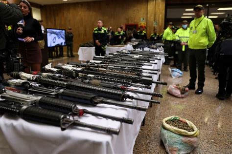 Colombia Police Seize Grenades Dozens Of Guns Belonging To Dissidents