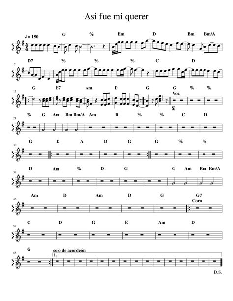 Asi Fue Mi Querer Sheet Music For Accordion Concert Band