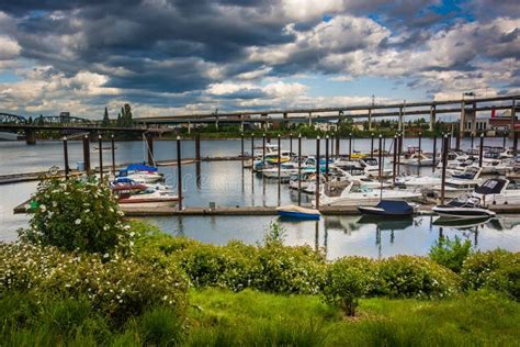 Downtown Marina And Waterfront Portland Or Stock Image Image Of