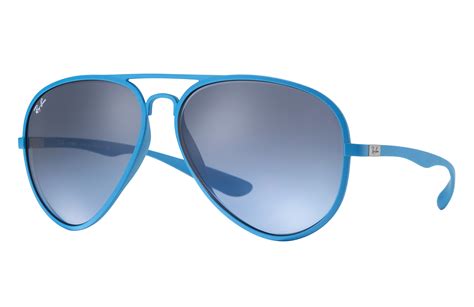 aviator liteforce sunglasses in light blue and blue rb4180 ray ban® ca