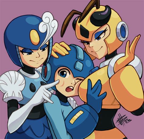 Mega Man Splash Woman And Honey Woman Mega Man And 2 More Drawn By