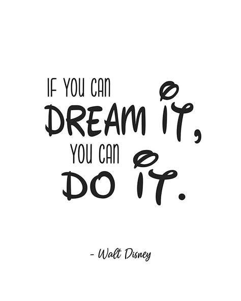 If You Can Dream It You Can Do It Walt Disney Quote Poster Etsy