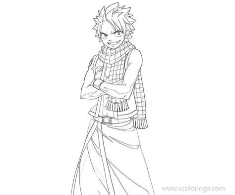 Fairy Tail Natsu Is Smiling Coloring Pages