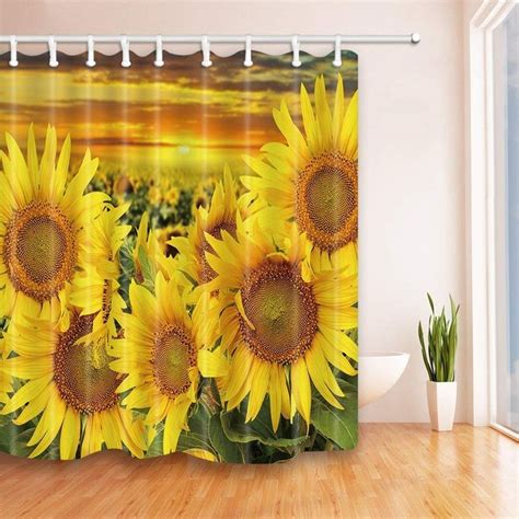 Artjia Flower Decor Sunflower Snuggle Together At Sunset Polyester