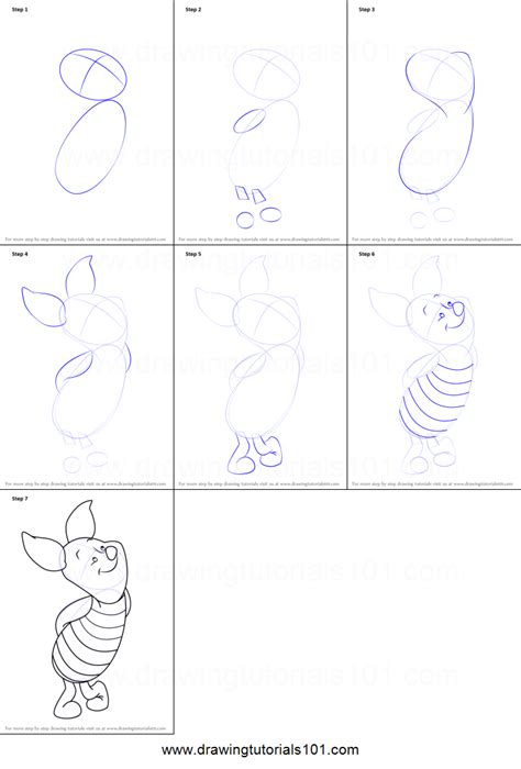 How To Draw Piglet From Winnie The Pooh Printable Step By Step Drawing