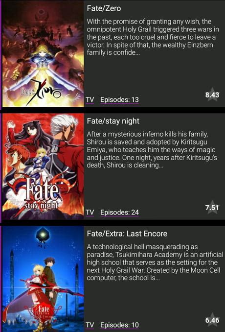 This is a more serious war with professional mages. Fate/Watch Order - How to Watch the Fate Series - khurak