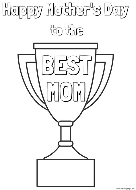 mothers day  mom trophy coloring pages printable