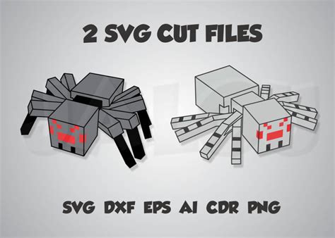 Download Spider Minecraft spider Halloween SVG cut file dxf eps