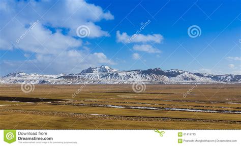 Beautiful Landscape Of Snowy Mountain With Clear Blue Sky