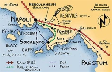Italy Amalfi Coast Schematic Map 