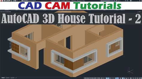 Autocad 3d House Modeling Tutorial 2 Youtube