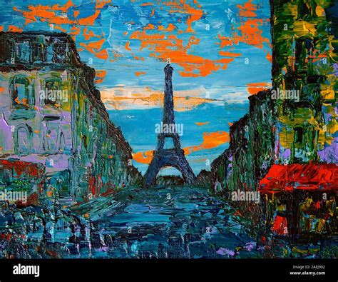 Paris Street Art Painting Stock Photo Alamy