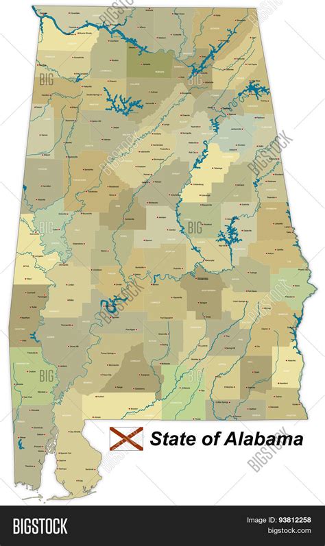 Alabama County Map Vector And Photo Free Trial Bigstock