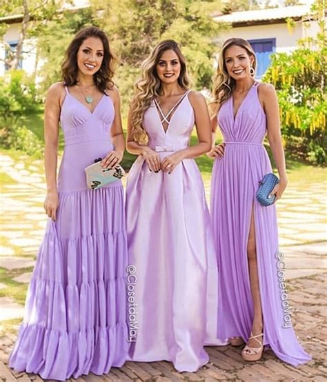 25 vestidos lavanda e lilás para madrinhas de casamento Madrinhas de