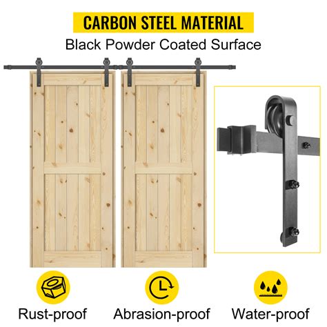 VEVOR Sliding Barn Door Hardware Kit, 8FT Barn Door Kit, 330LBS Load