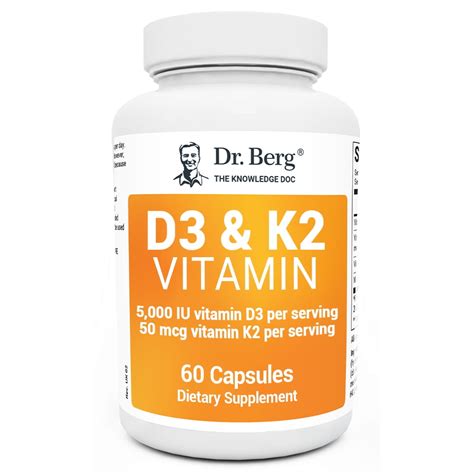 Dr Berg D3 And K2 Vitamin Supplement For Heart And Bone Health 60