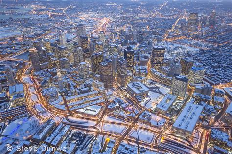 Aerial Photo Of The Week Boston Winter Evening Lights Above And Beyond