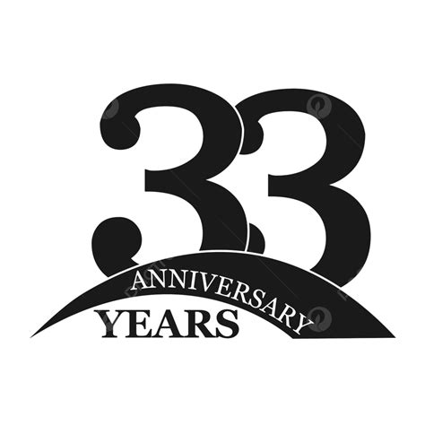 33 Years Anniversaryflat Simple Design Layout Number Icon Vector