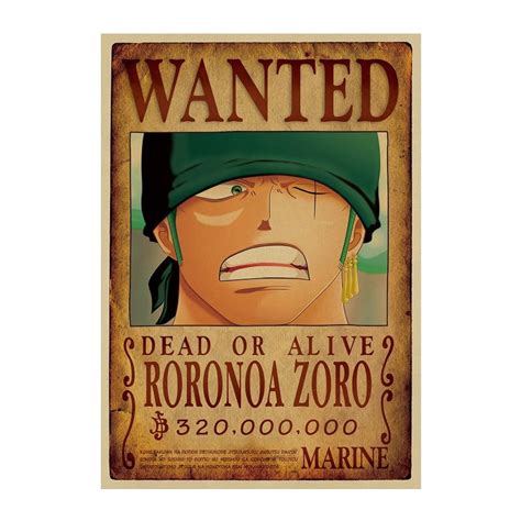 Poster Wanted Zoro One Piece Manga Zone