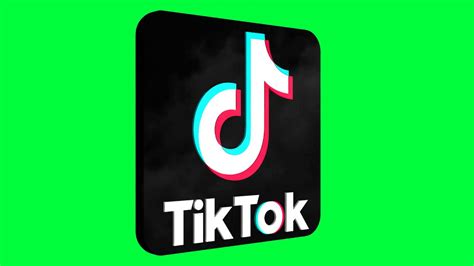 Tik Tok Logo LED Tik Tok Green Screen Logo Loop Chroma Animation