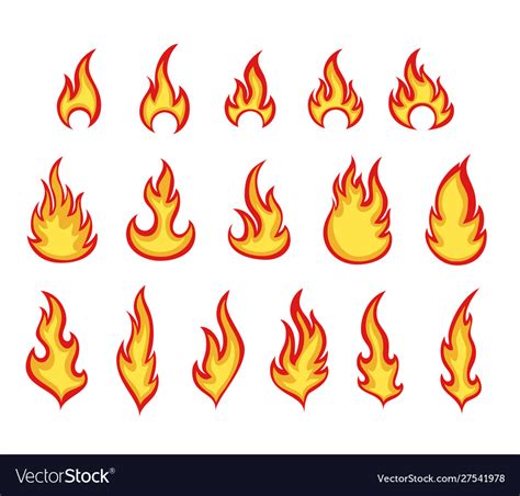 cartoon fire flames color set royalty free vector image hot sex picture