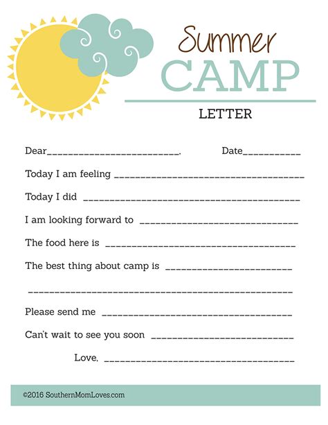 Camp Letter Templates