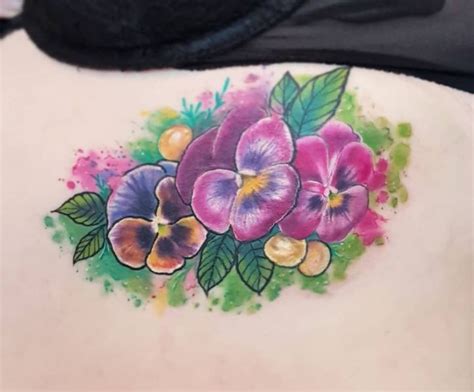 Pansy Watercolor Tattoo